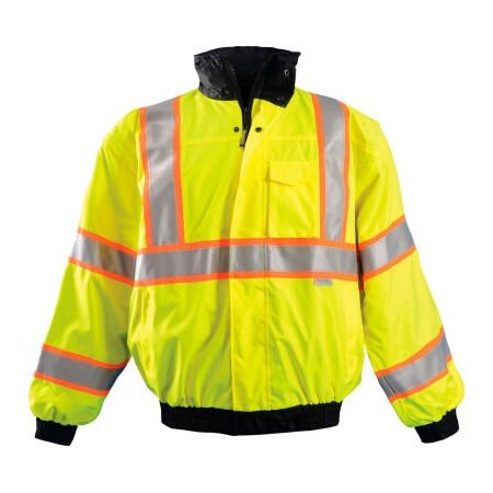 Occunomix Premium Two-Tone Bomber Jacket, Class 3, Hi-Vis Yellow, XL,  LUX-TJBJ2-YXL